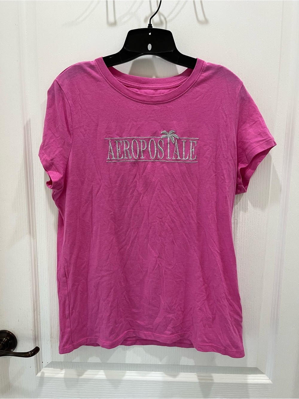 Aeropostale Hot Pink Short Sleeve Logo Tee Y2K